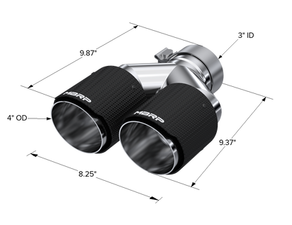 Carbon Fiber Tip 3.0 Inch ID 4.0 Inch OD Dual Out 9.87 Inch Length Dual Wall MBRP-1
