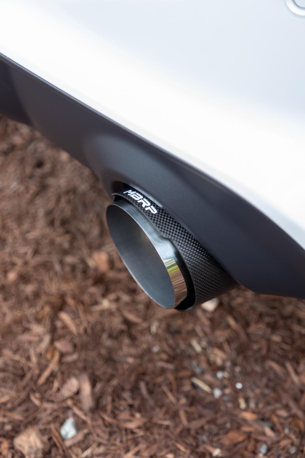 2015-Up Dodge Durango/Charger T304 Stainless Steel with Carbon Fiber Tips, 5 Inch OD Out, Angle Cut, Sold In Pairs MBRP-1