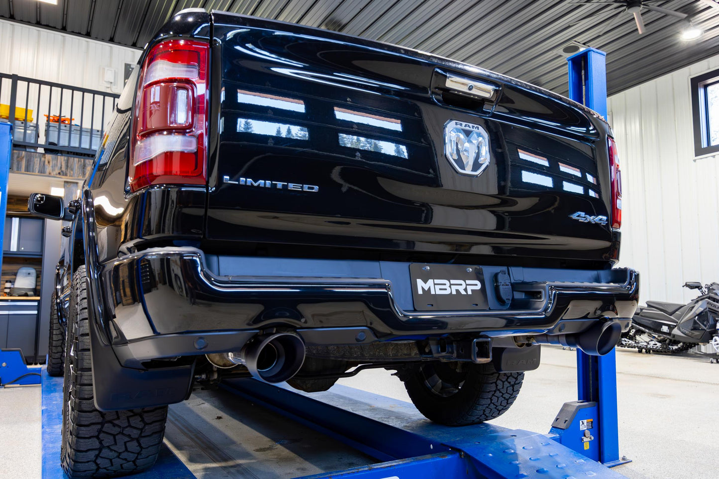 2019-2024 Ram 1500 5.7L Hemi Black Exhaust Tips, Armor BLK 5 Inch OD Dual Wall Angle Cut, Sold In Pairs MBRP-4