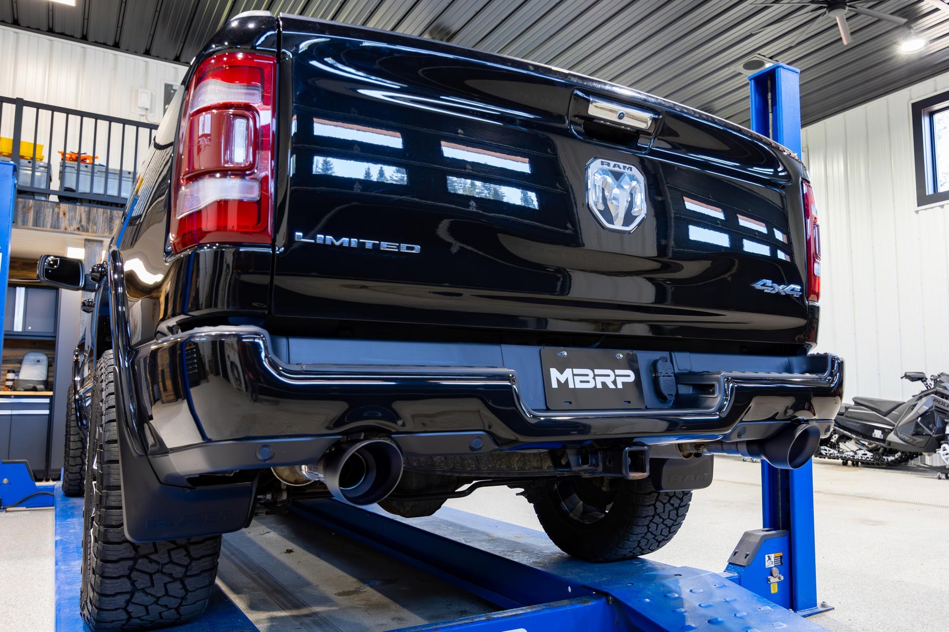 2019-2024 Ram 1500 5.7L Hemi Black Exhaust Tips, Armor BLK 5 Inch OD Dual Wall Angle Cut, Sold In Pairs MBRP-4