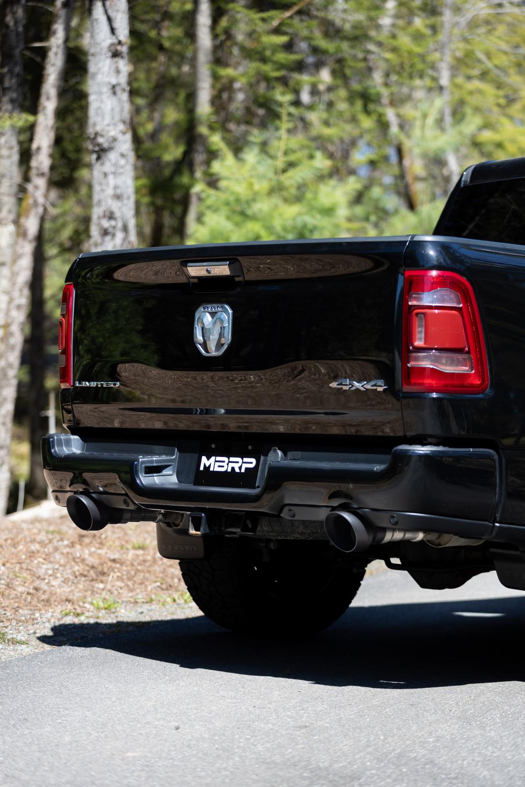 2019-2024 Ram 1500 5.7L Hemi Black Exhaust Tips, Armor BLK 5 Inch OD Dual Wall Angle Cut, Sold In Pairs MBRP-6