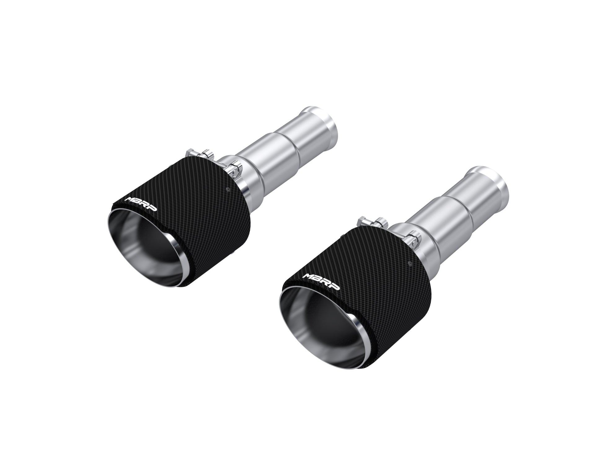 2019-2024 Ram 1500 5.7L Hemi Carbon Fiber Exhaust Tips, 5 Inch OD Dual Wall Angle Cut, Sold In Pairs MBRP
