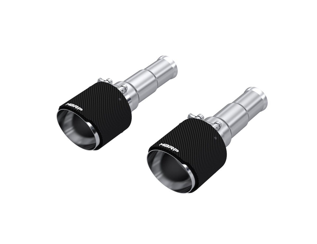 2019-2024 Ram 1500 5.7L Hemi Carbon Fiber Exhaust Tips, 5 Inch OD Dual Wall Angle Cut, Sold In Pairs MBRP