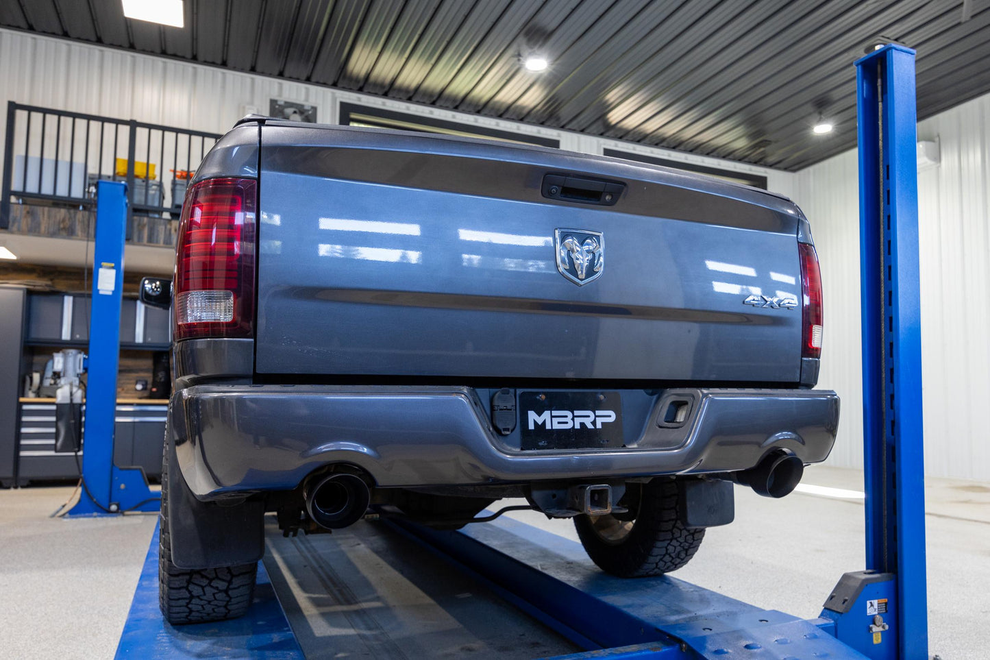 2009-2018 Ram 1500 and 2019-2024 Ram 1500 5.7L Hemi Black Exhaust Tips, Armor BLK 5 Inch OD Dual Wall Angle Cut. Sold In Pairs MBRP-4