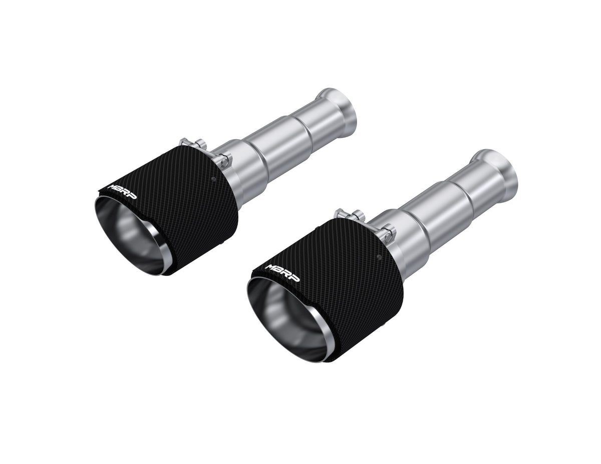 2009-2018 Ram 1500 and 2019-2024 Ram 1500 5.7L Hemi Carbon Fiber Exhaust Tips, 5 Inch OD Dual Wall Angle Cut. Sold In Pairs MBRP