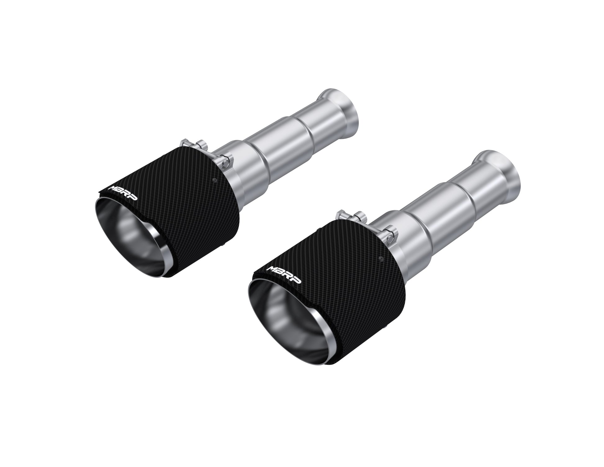 2009-2018 Ram 1500 and 2019-2024 Ram 1500 5.7L Hemi Carbon Fiber Exhaust Tips, 5 Inch OD Dual Wall Angle Cut. Sold In Pairs MBRP