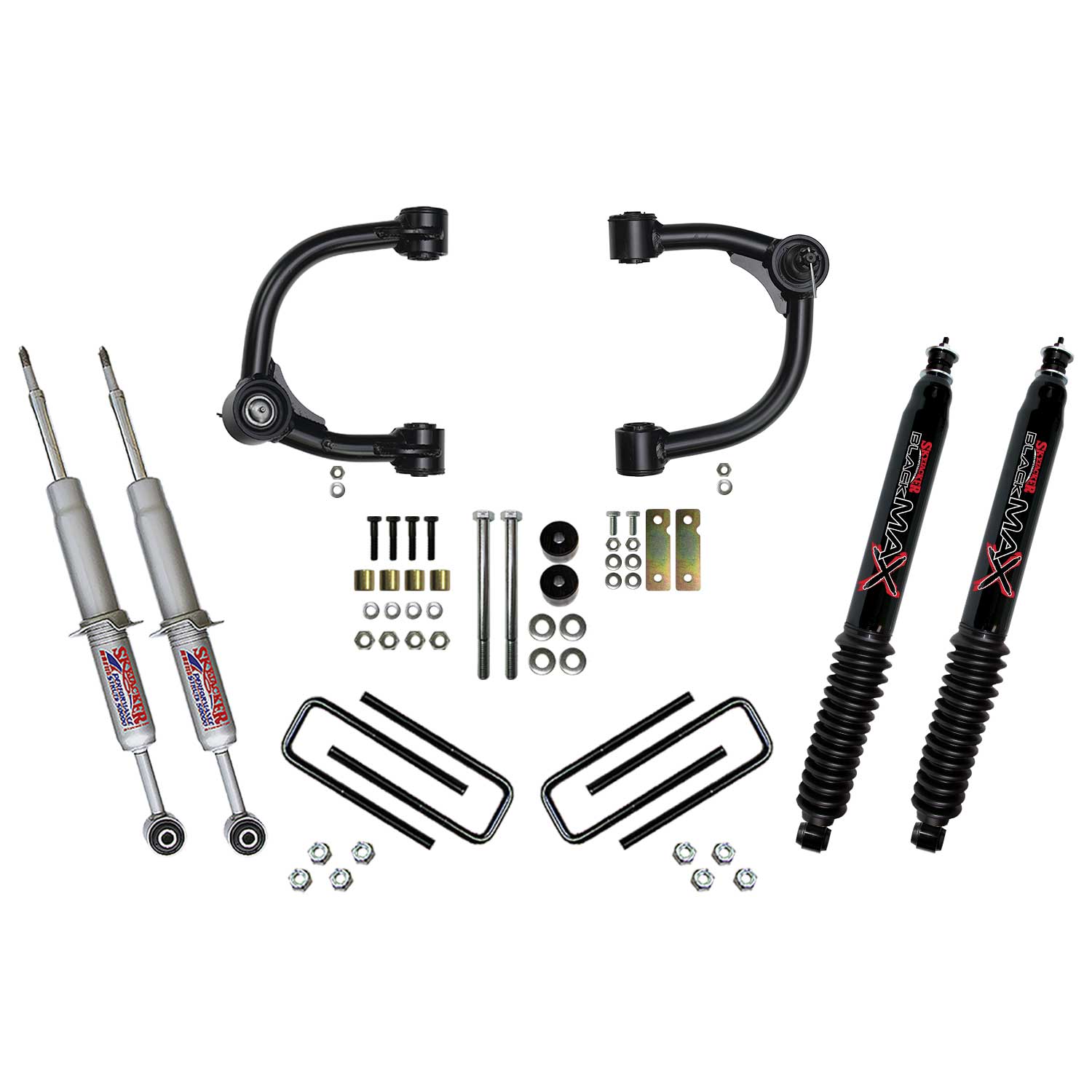 3 Inch Upper Control Arm Suspension Lift System with Front Struts Rear Leaf Springs and Black MAX Shocks 16-22 Toyota Tacoma Skyjacker-1