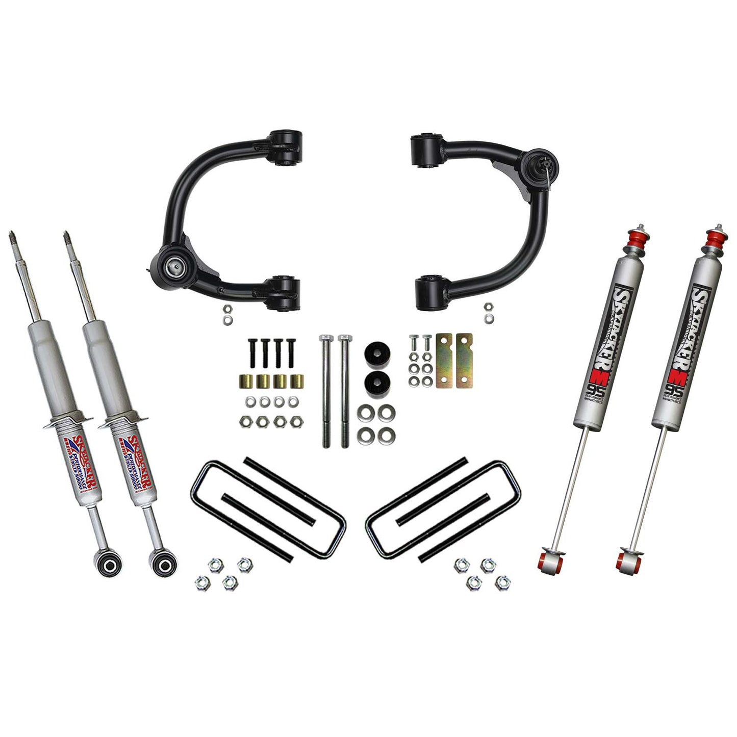 3 Inch Upper Control Arm Suspension Lift System with Front Struts Rear Leaf Springs and Rear M95 Monotube Shocks 16-22 Toyota Tacoma Skyjacker-1