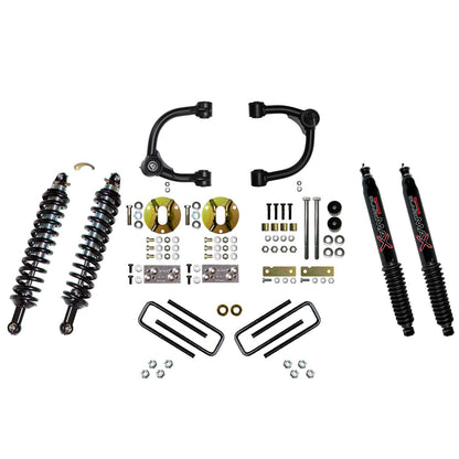 3 Inch Front Coilover Suspension Lift System with Front Upper Control Arms Rear Leaf Springs and Rear Black MAX Shocks 16-22 Toyota Tacoma Skyjacker-1