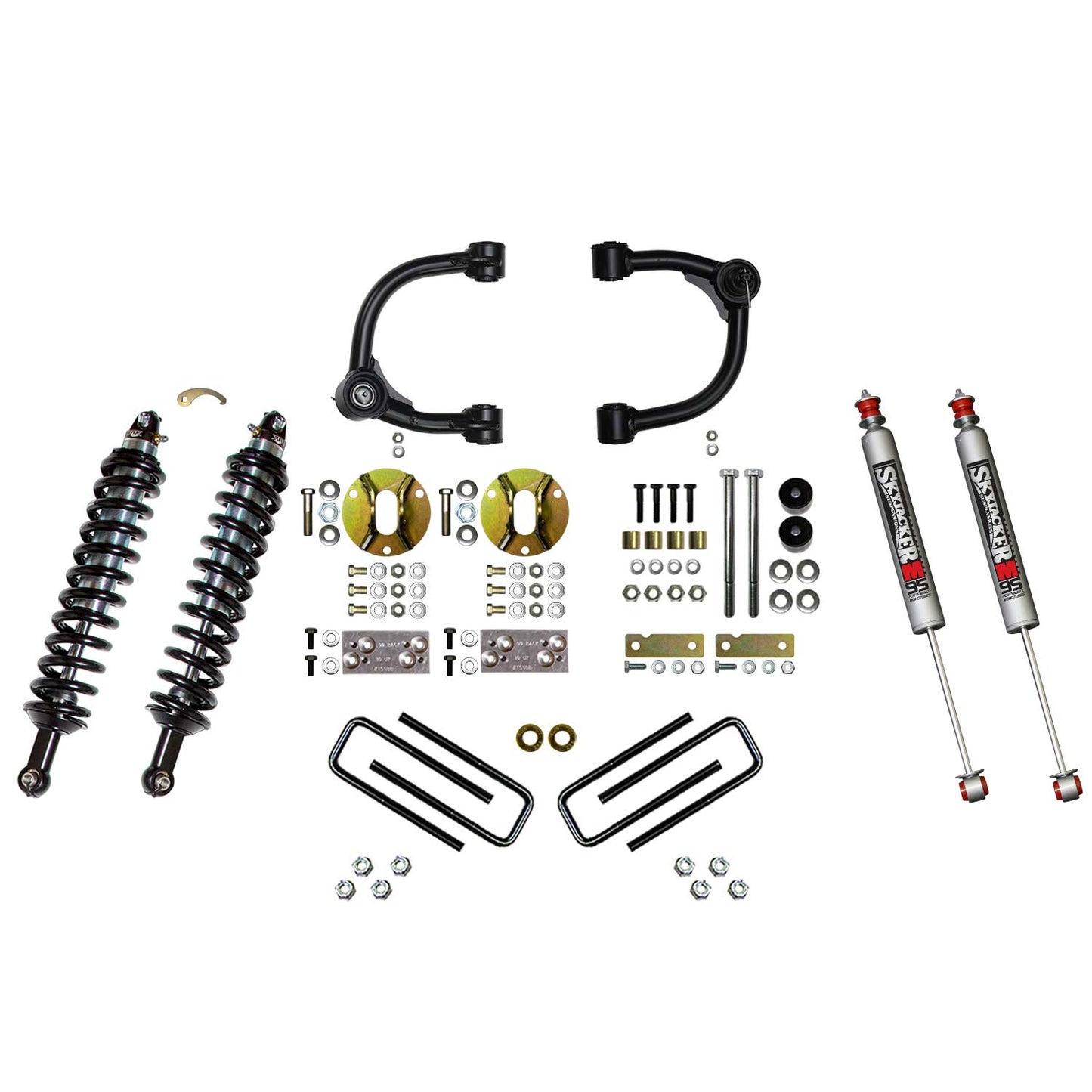 3 Inch Front Coilover Suspension Lift System with Front Upper Control Arms Rear Leaf Springs and Rear M95 Monotube Shocks 16-22 Toyota Tacoma Skyjacker-1