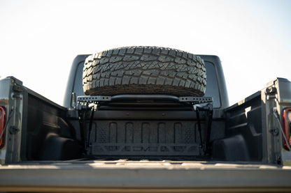 2020 2025 Jeep Gladiator JT Adjustable In Bed Tire Carrier DV8 Offroad-14