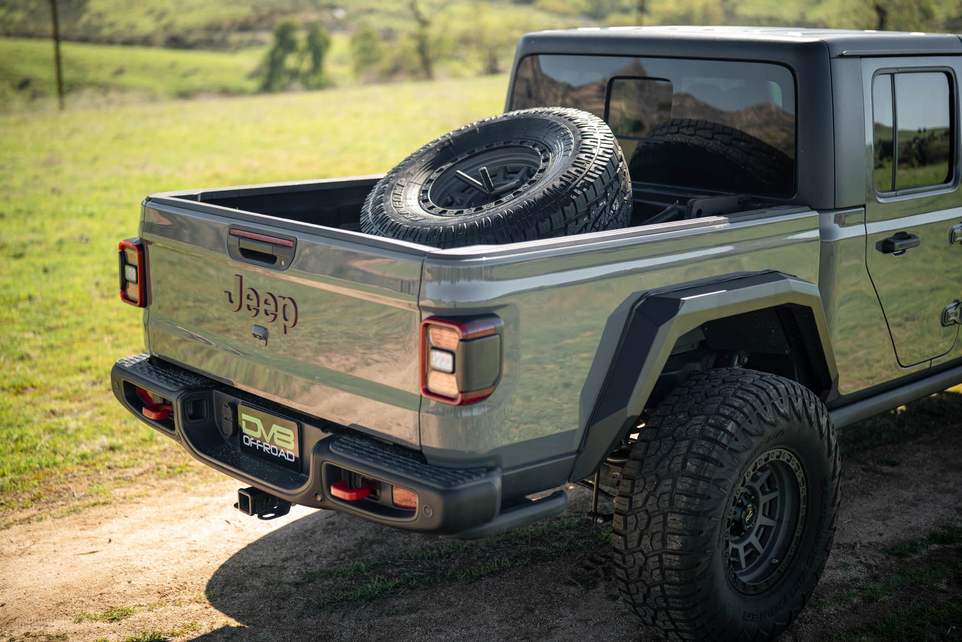 2020 2025 Jeep Gladiator JT Adjustable In Bed Tire Carrier DV8 Offroad-17