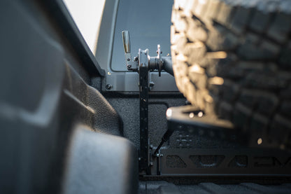 2020 2025 Jeep Gladiator JT Adjustable In Bed Tire Carrier DV8 Offroad-4