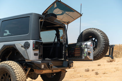 2007 2018 Jeep Wrangler Body Mounted Tire Carrier DV8 Offroad-16