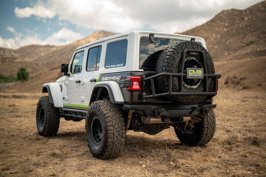 2018 2025 Jeep Wrangler JL Body Mounted Tire Carrier DV8 Offroad