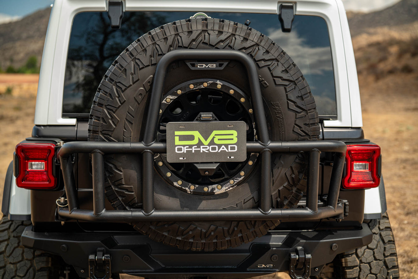 2018 2025 Jeep Wrangler JL Body Mounted Tire Carrier DV8 Offroad-15