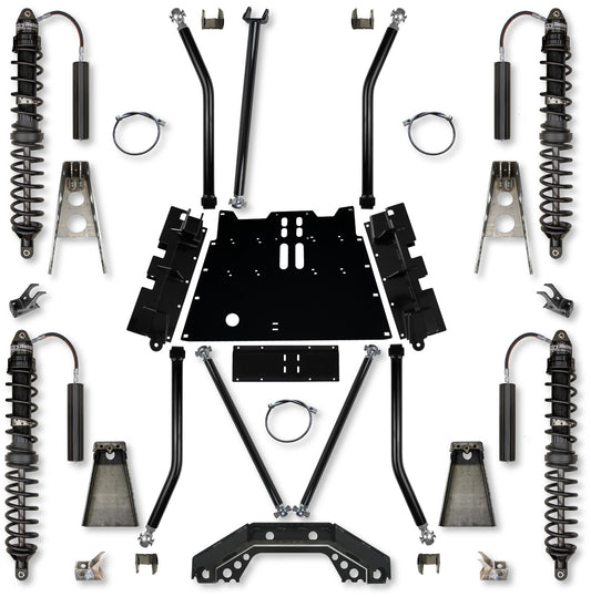 3.5 Inch X-Factor X2 Flat-Belly 5 Inch Stretch Coilover Long-Arm Suspension System For Jeep Wrangler TJ Trail Runner System Stage 1 Rock Krawler