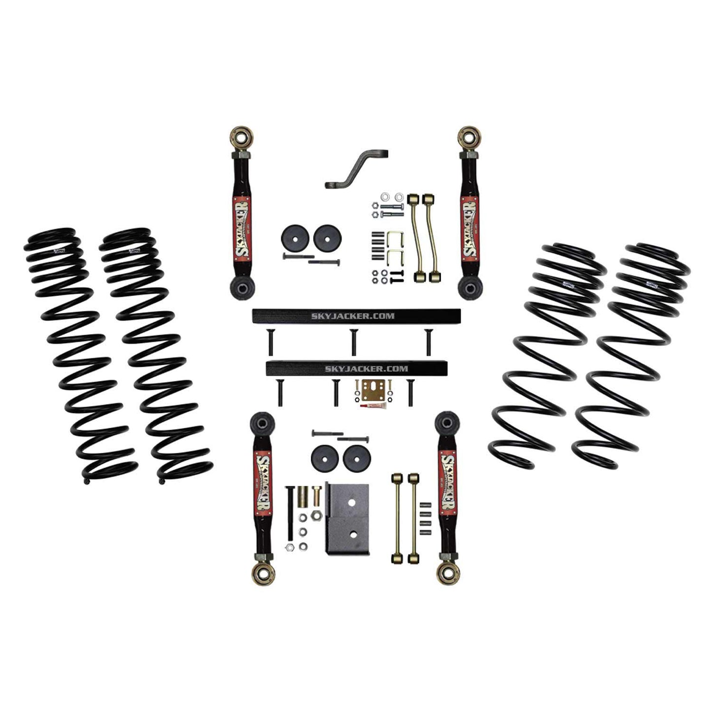 4 Inch Suspension Lift System With ADX 2.0 Remote Reservoir Shocks with Lower Flex Links 97-02 Jeep Wrangler TJ Skyjacker-1