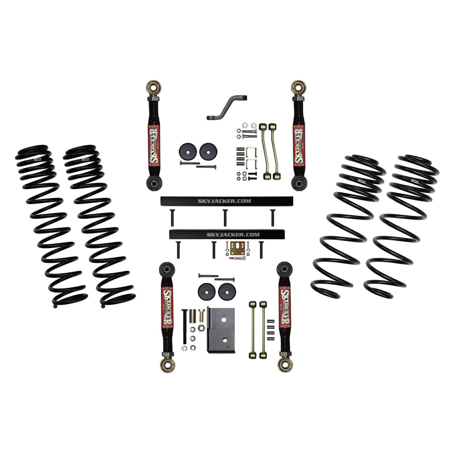 4 Inch Suspension Lift System With ADX 2.0 Remote Reservoir Shocks with Lower Flex Links 97-02 Jeep Wrangler TJ Skyjacker-1