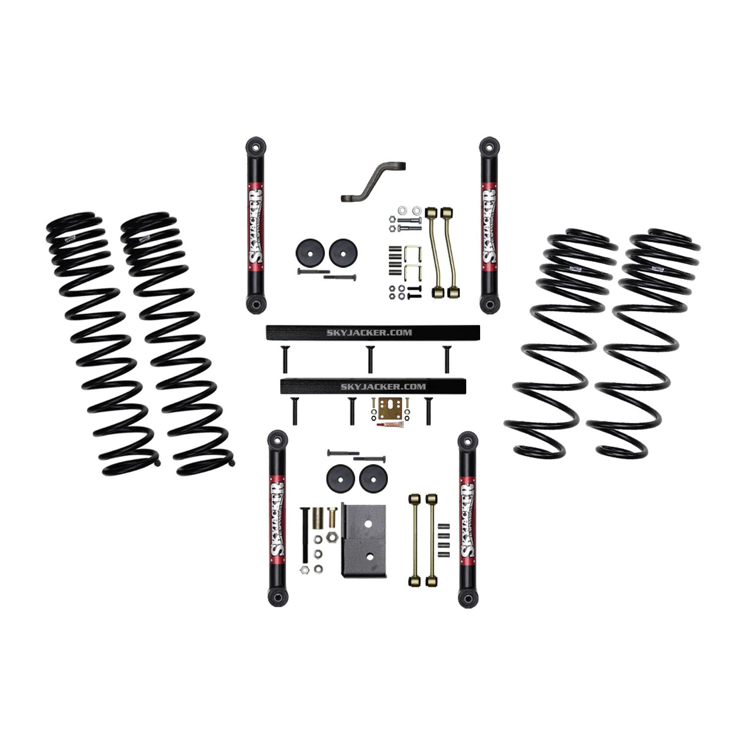 4 Inch Suspension Lift System With ADX 2.0 Remote Reservoir Shocks with Lower Links 97-02 Jeep Wrangler TJ Skyjacker-1