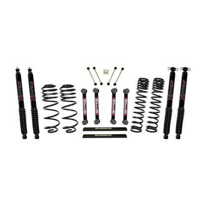 4 Inch Dual Rate Long Travel One Box Kit w/OE Style Front and Rear Links Shocks TJ/LJ 1997-2002 Jeep Wrangler Skyjacker-1