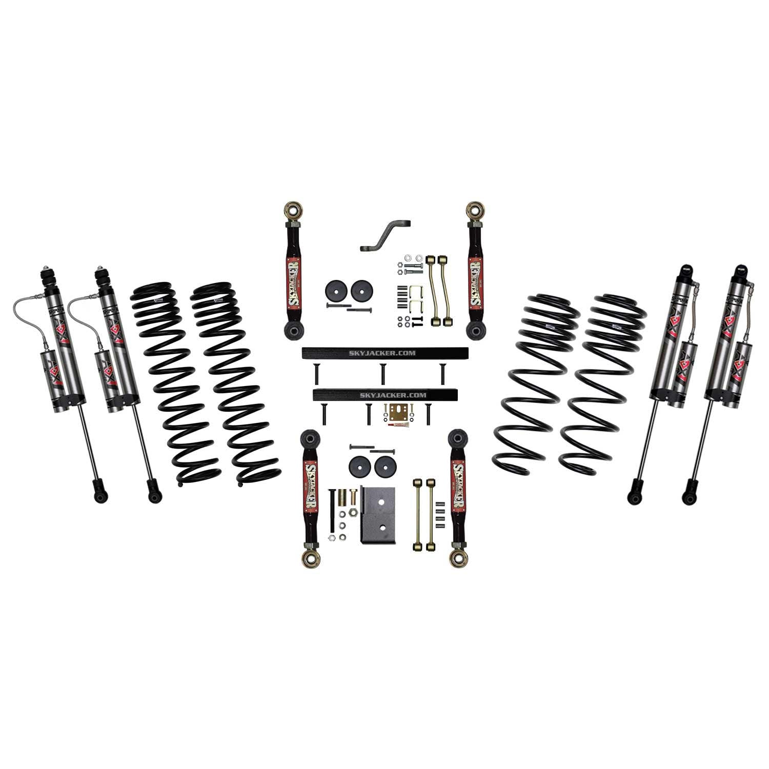 4 Inch Suspension Lift System With ADX 2.0 Remote Reservoir Shocks with Lower Flex Links 03-06 Jeep Wrangler TJ Skyjacker