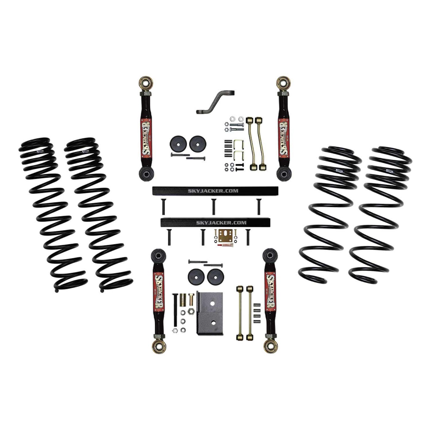 4 Inch Suspension Lift System With ADX 2.0 Remote Reservoir Shocks with Lower Flex Links 03-06 Jeep Wrangler TJ Skyjacker-1