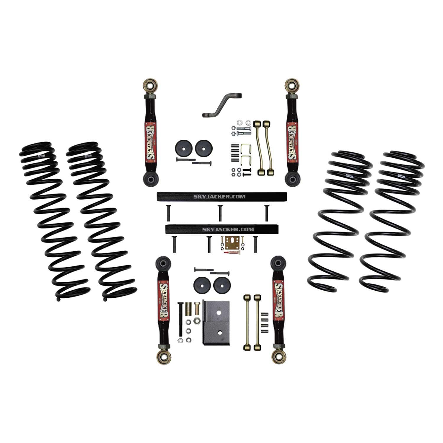 4 Inch Suspension Lift System With ADX 2.0 Remote Reservoir Shocks with Lower Flex Links 03-06 Jeep Wrangler TJ Skyjacker-1