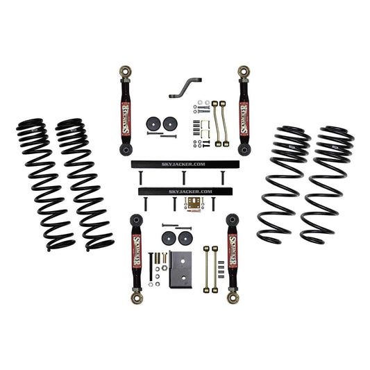 4 Inch Suspension Lift System With ADX 2.0 Remote Reservoir Shocks with Lower Flex Links 03-06 Jeep Wrangler TJ Skyjacker-1