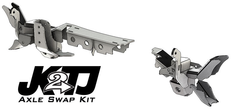 JK2TJ Front Axle Swap Kit Dana 44 Rubicon LCA Brackets Artec Industries-4