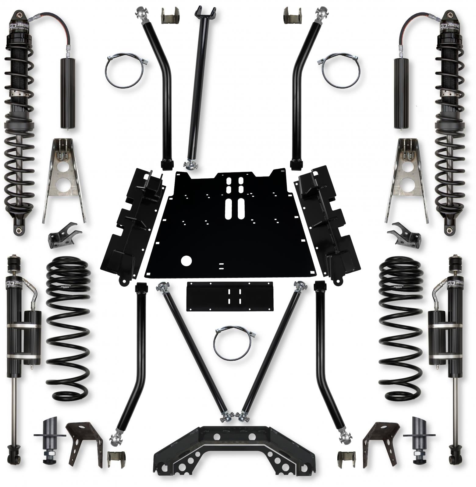 4.5 Inch X-Factor X2 Flat-Belly 5 Inch Stretch Coilover Long-Arm Suspension System For Jeep Wrangler TJ Rock Krawler