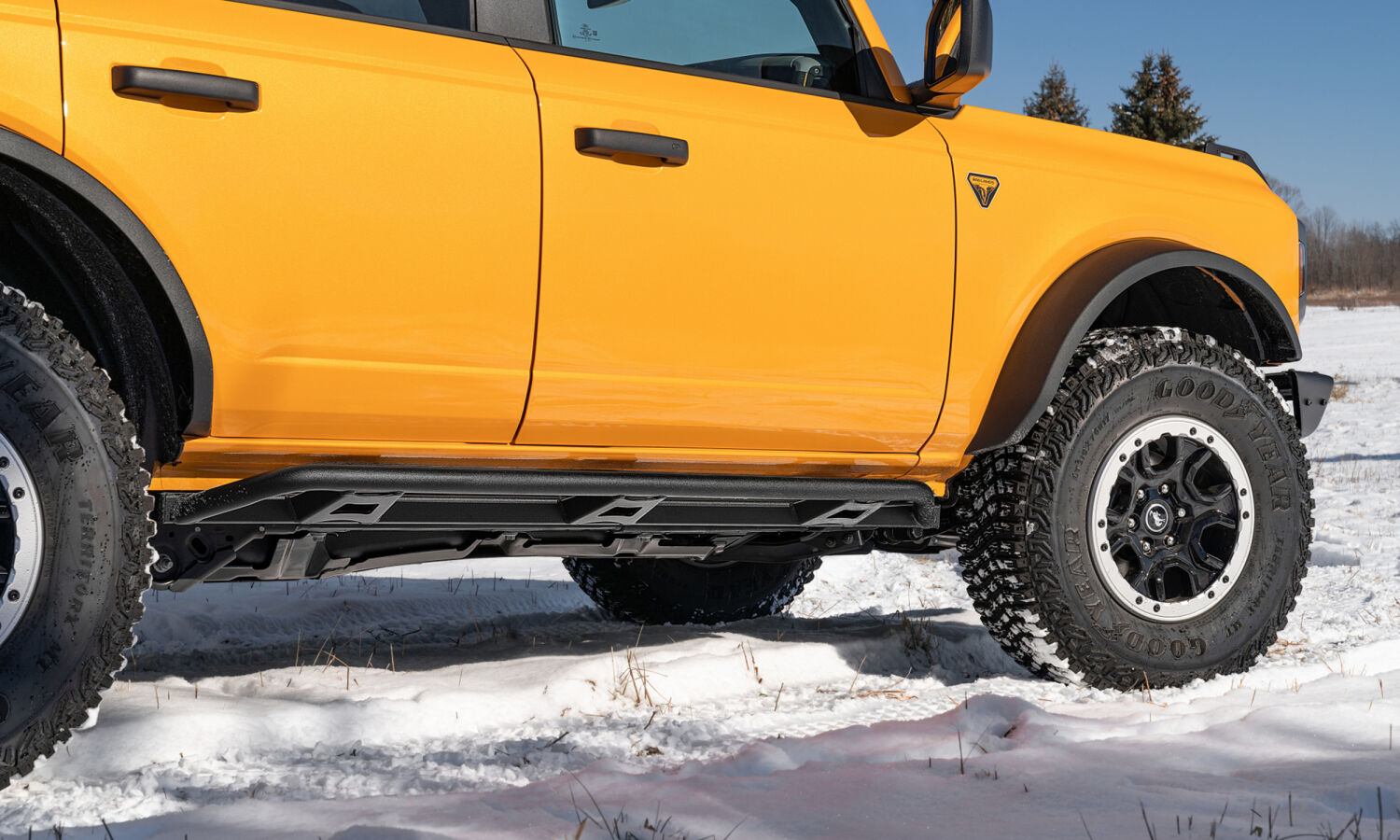 TrailSlider Step System Full Length (2 Steps per Side) 2021-2025 Ford Bronco 4-Dr Textured Black NFab-8