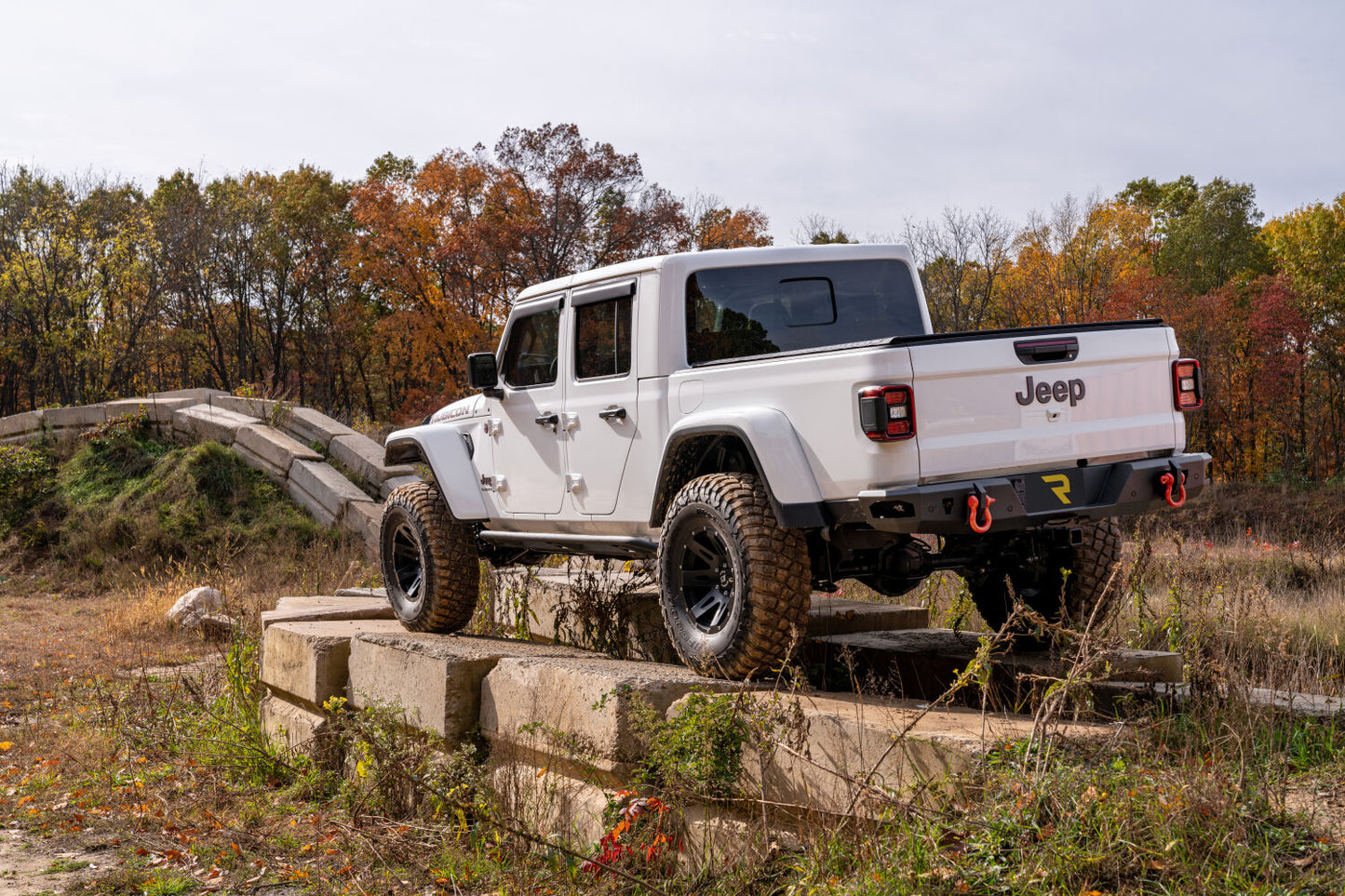TrailSlider Step System Cab Length (2 Steps per Side) 2020-2025 Jeep Gladiator Textured Black NFab-1