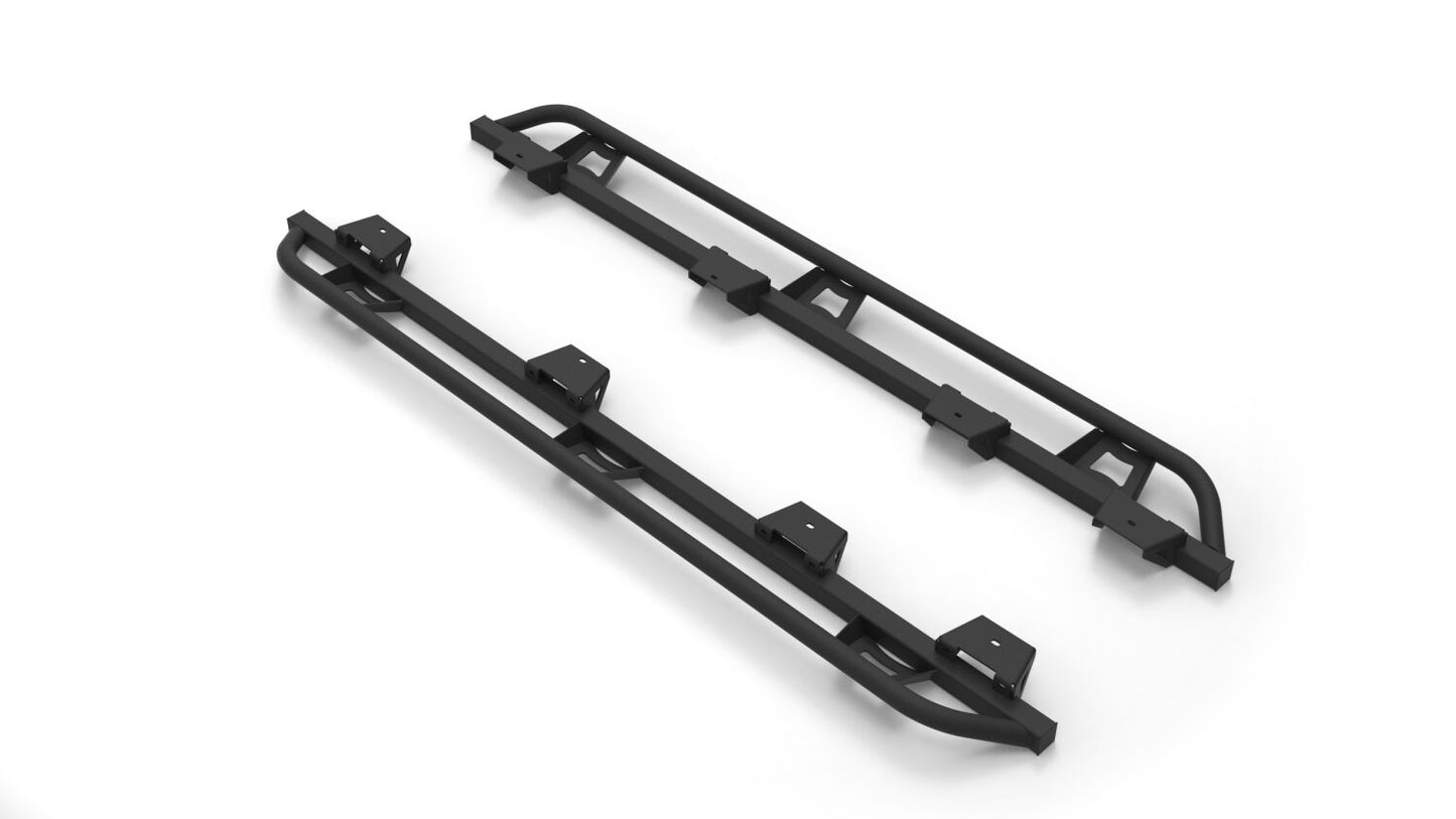 TrailSlider Step System Cab Length (2 Steps per Side) 2020-2025 Jeep Gladiator Textured Black NFab-12