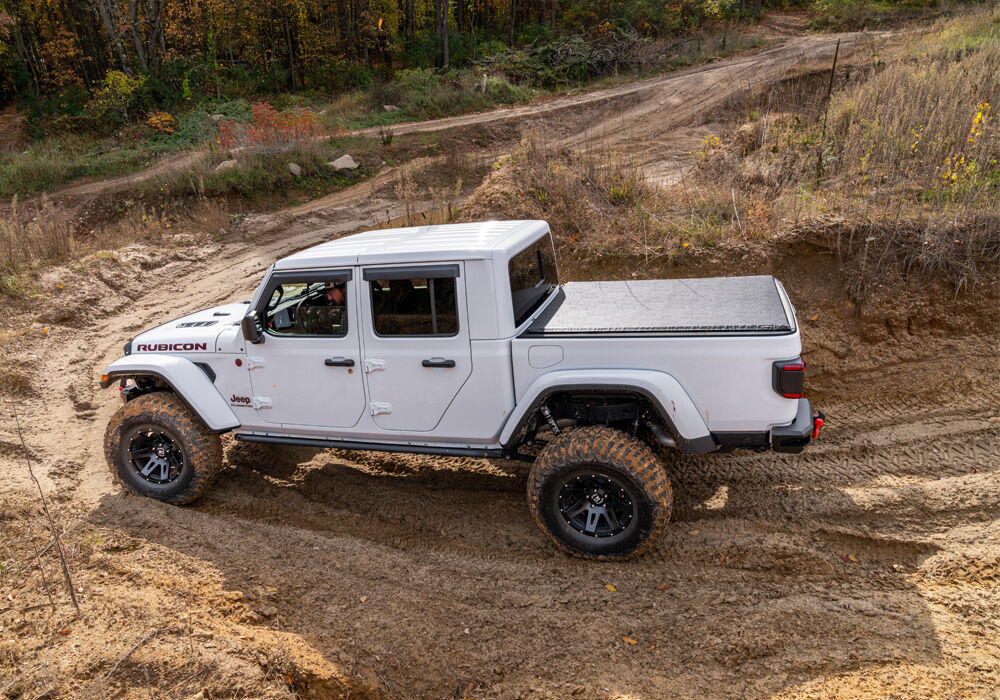 TrailSlider Step System Cab Length (2 Steps per Side) 2020-2025 Jeep Gladiator Textured Black NFab-13