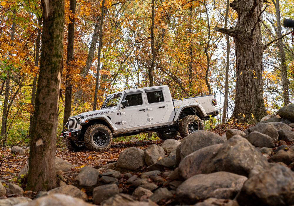 TrailSlider Step System Cab Length (2 Steps per Side) 2020-2025 Jeep Gladiator Textured Black NFab-14
