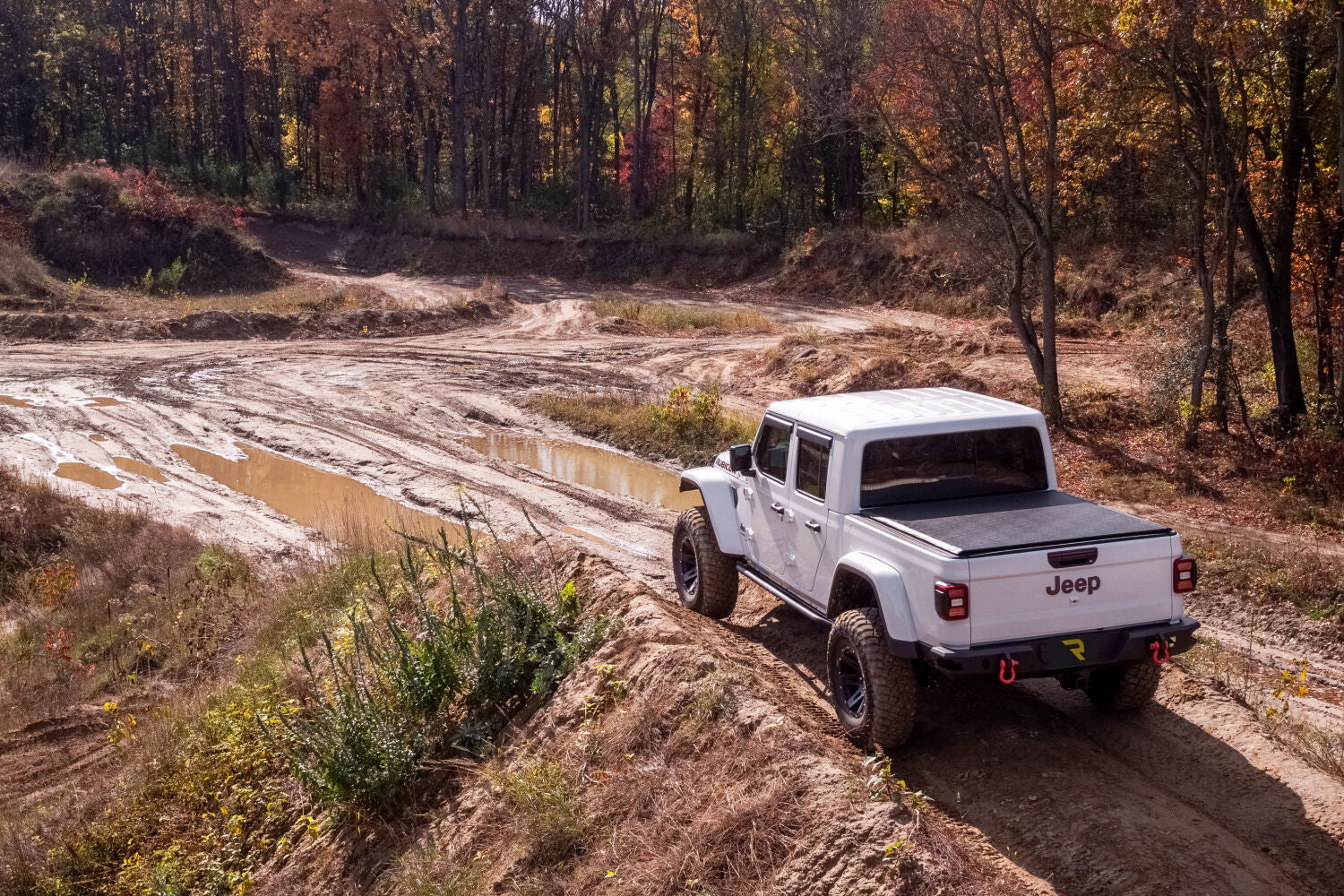 TrailSlider Step System Cab Length (2 Steps per Side) 2020-2025 Jeep Gladiator Textured Black NFab-3