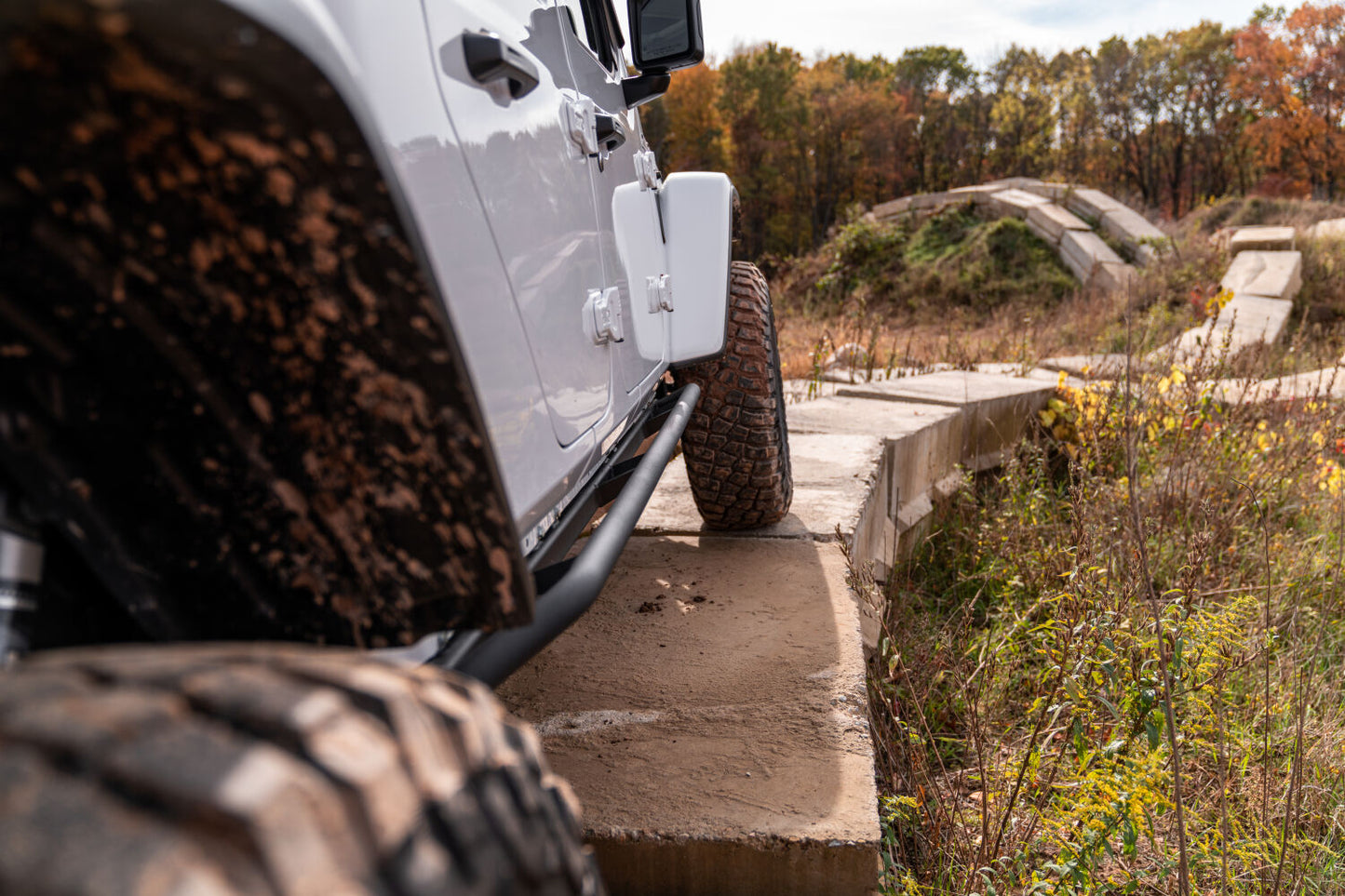 TrailSlider Step System Cab Length (2 Steps per Side) 2020-2025 Jeep Gladiator Textured Black NFab-5