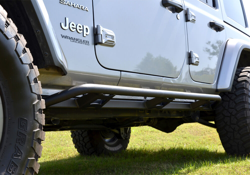 TrailSlider Step System Cab Length (2 Steps per Side) 2020-2025 Jeep Gladiator Textured Black NFab-8