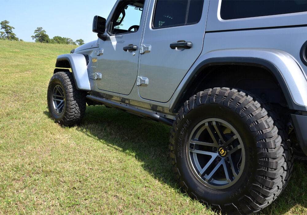 TrailSlider Step System Cab Length (2 Steps per Side) 2020-2025 Jeep Gladiator Textured Black NFab-10