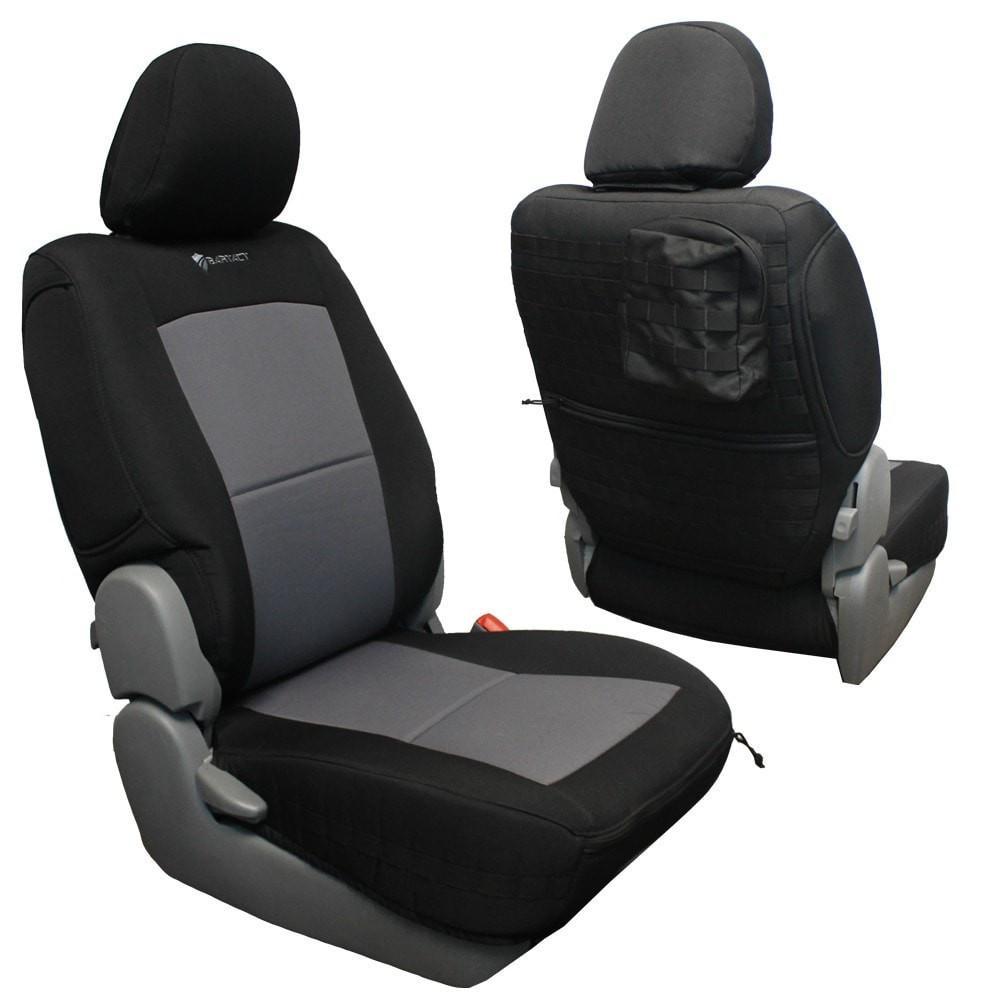 Toyota Tacoma Seat Covers 05-08 Tacoma Front Black/Graphite Tactical Series Pair (Non Lay Down Passenger Top) Bartact