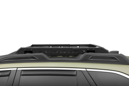 The N-FAB Universal Roof Rack Small 34.25 in Wide adds essential overhead cargo capacity and fits OEM and aftermarket crossbars on most cars, CUVs, and SUVs NFab-11