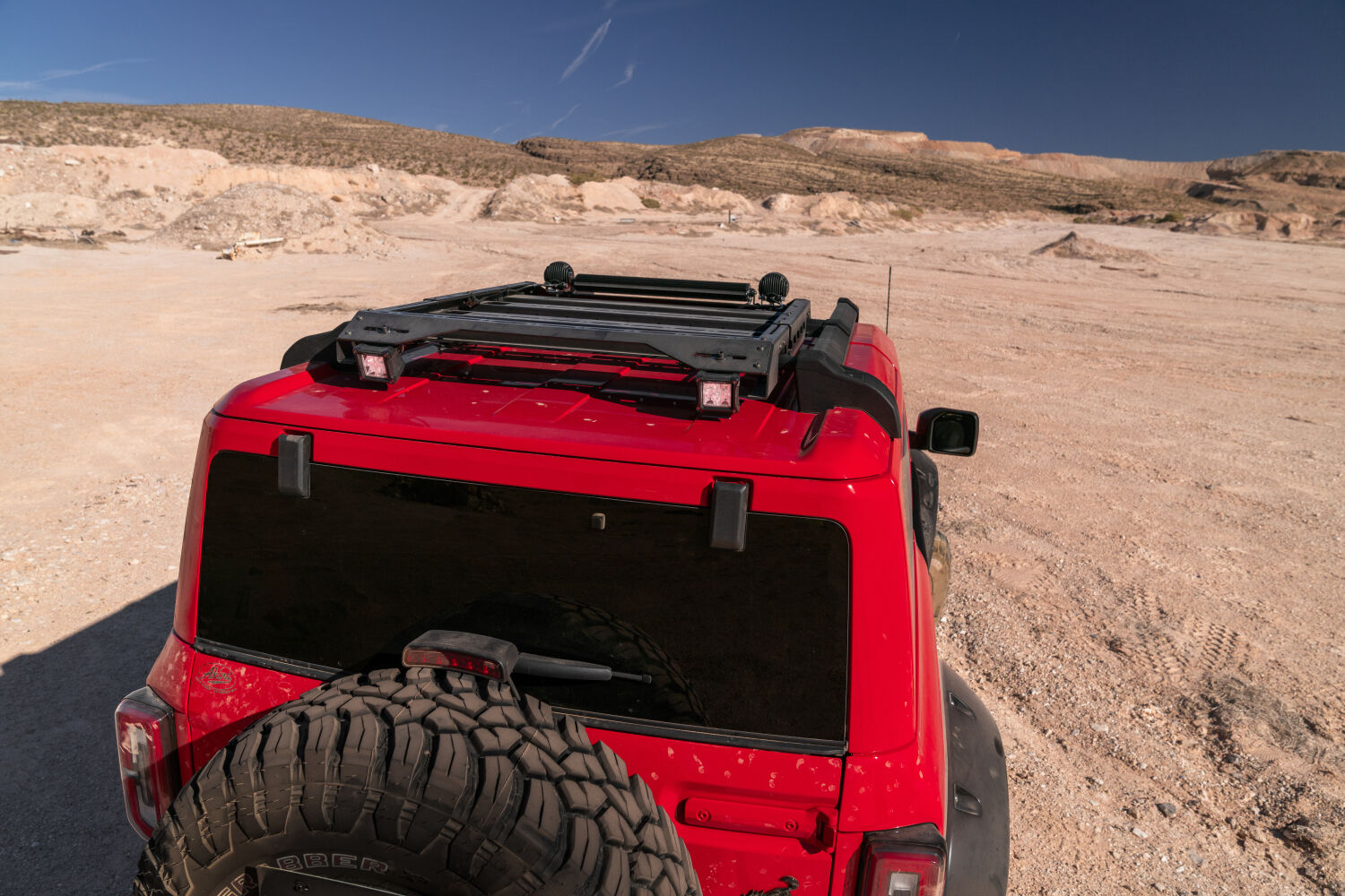 The N-FAB Universal Roof Rack Small 34.25 in Wide adds essential overhead cargo capacity and fits OEM and aftermarket crossbars on most cars, CUVs, and SUVs NFab-13