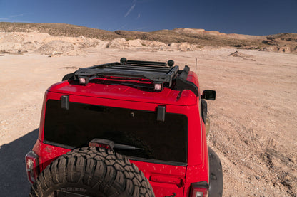 The N-FAB Universal Roof Rack Small 34.25 in Wide adds essential overhead cargo capacity and fits OEM and aftermarket crossbars on most cars, CUVs, and SUVs NFab-13