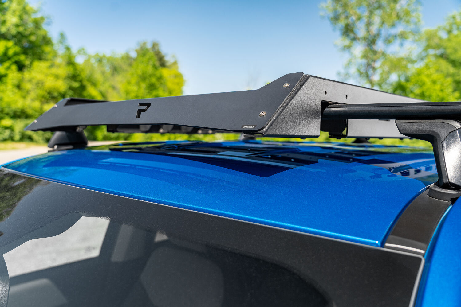The N-FAB Universal Roof Rack Small 34.25 in Wide adds essential overhead cargo capacity and fits OEM and aftermarket crossbars on most cars, CUVs, and SUVs NFab-14