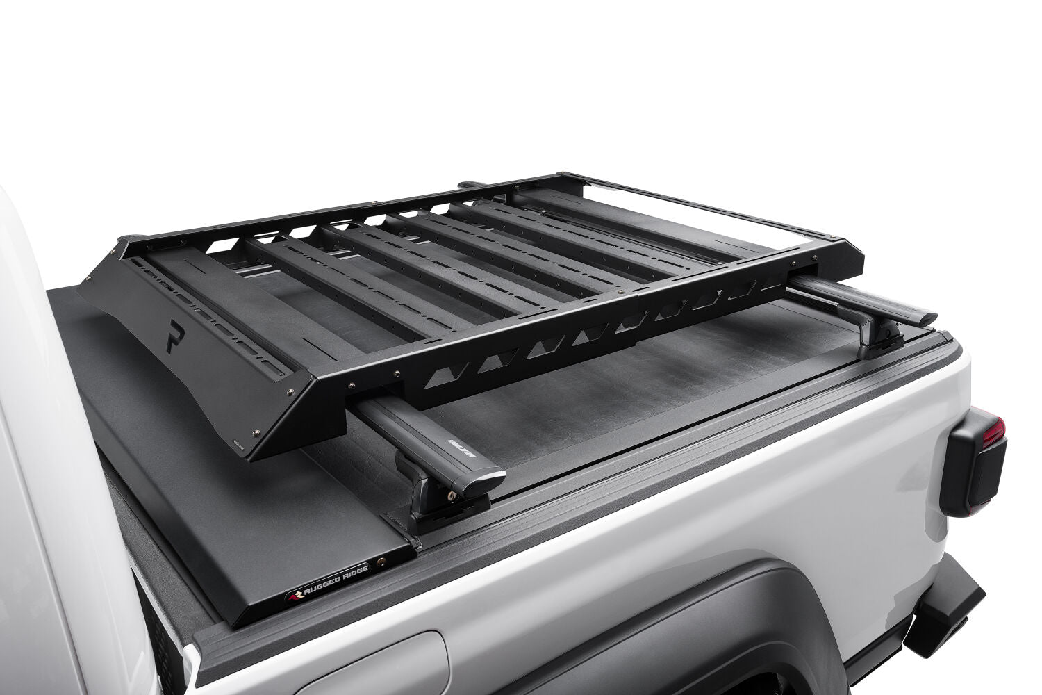 The N-FAB Universal Roof Rack Large 38.25 in Wide adds essential overhead cargo capacity and fits OEM and aftermarket crossbars on most cars, CUVs, and SUVs NFab-4