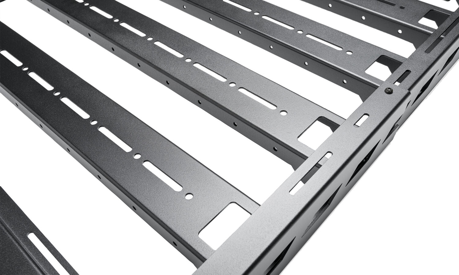 The N-FAB Universal Roof Rack Large 38.25 in Wide adds essential overhead cargo capacity and fits OEM and aftermarket crossbars on most cars, CUVs, and SUVs NFab-8
