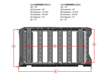 The N-FAB Universal Roof Rack Large 38.25 in Wide adds essential overhead cargo capacity and fits OEM and aftermarket crossbars on most cars, CUVs, and SUVs NFab-10