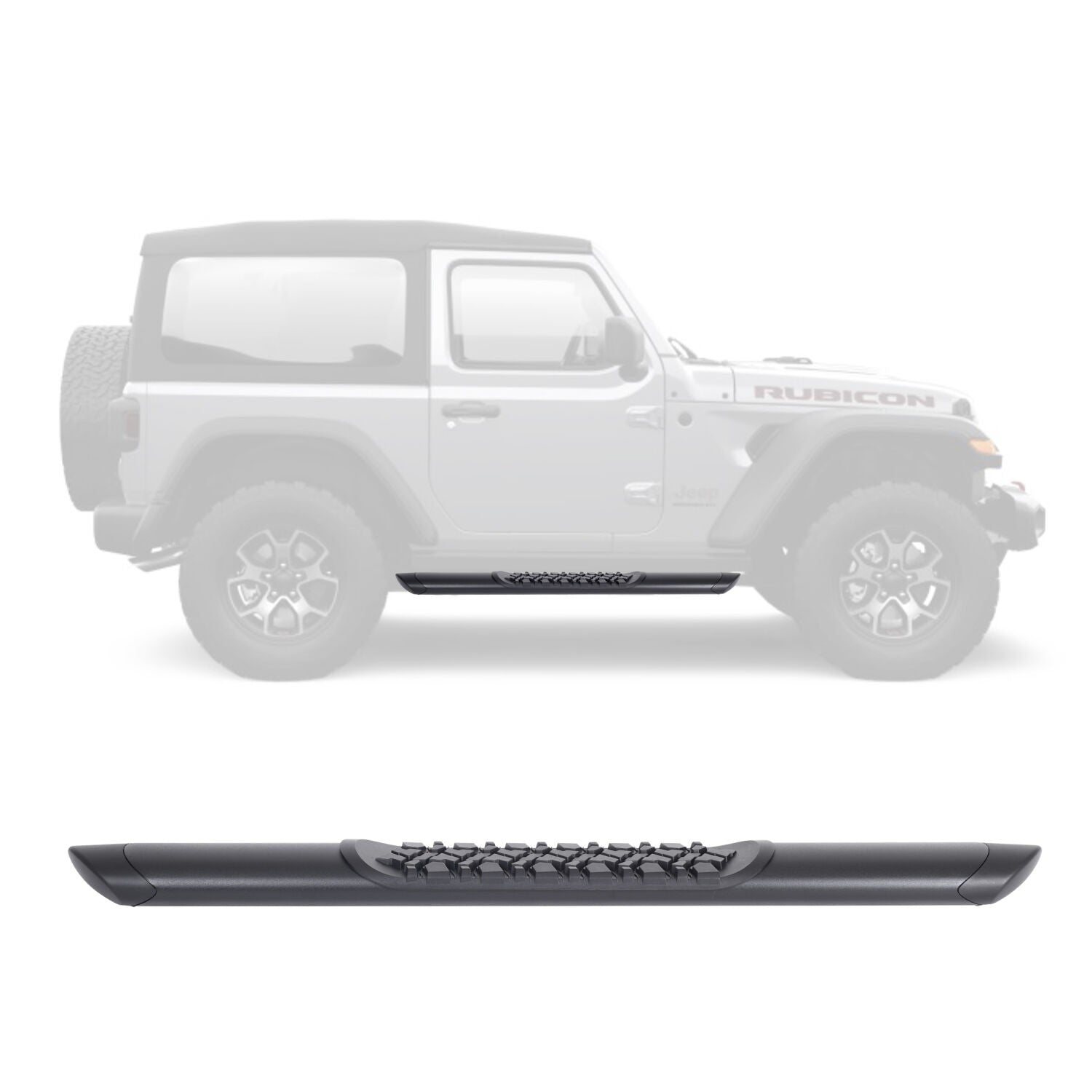 V3 Series Aluminum 5 Inch Elipse Side Steps Boards Only Textured Black For 2007-2018 Jeep Wrangler JK 2 Door Go Rhino-3