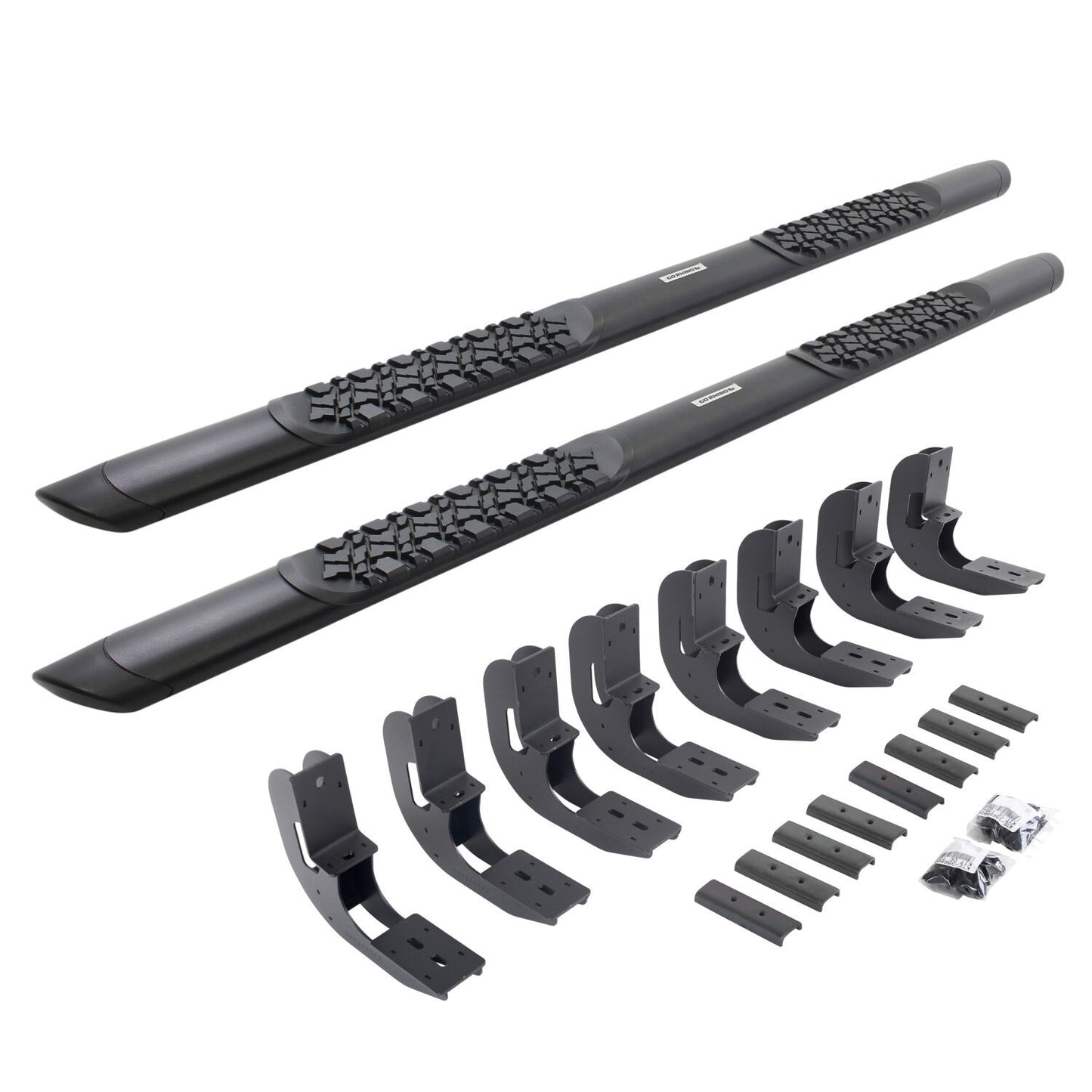 V3 Series Aluminum 5 Inch Elipse Side Steps with Mounting Brackets Textured Black 2019-2026 Silverado/Sierra 1500/2500 HD Go Rhino